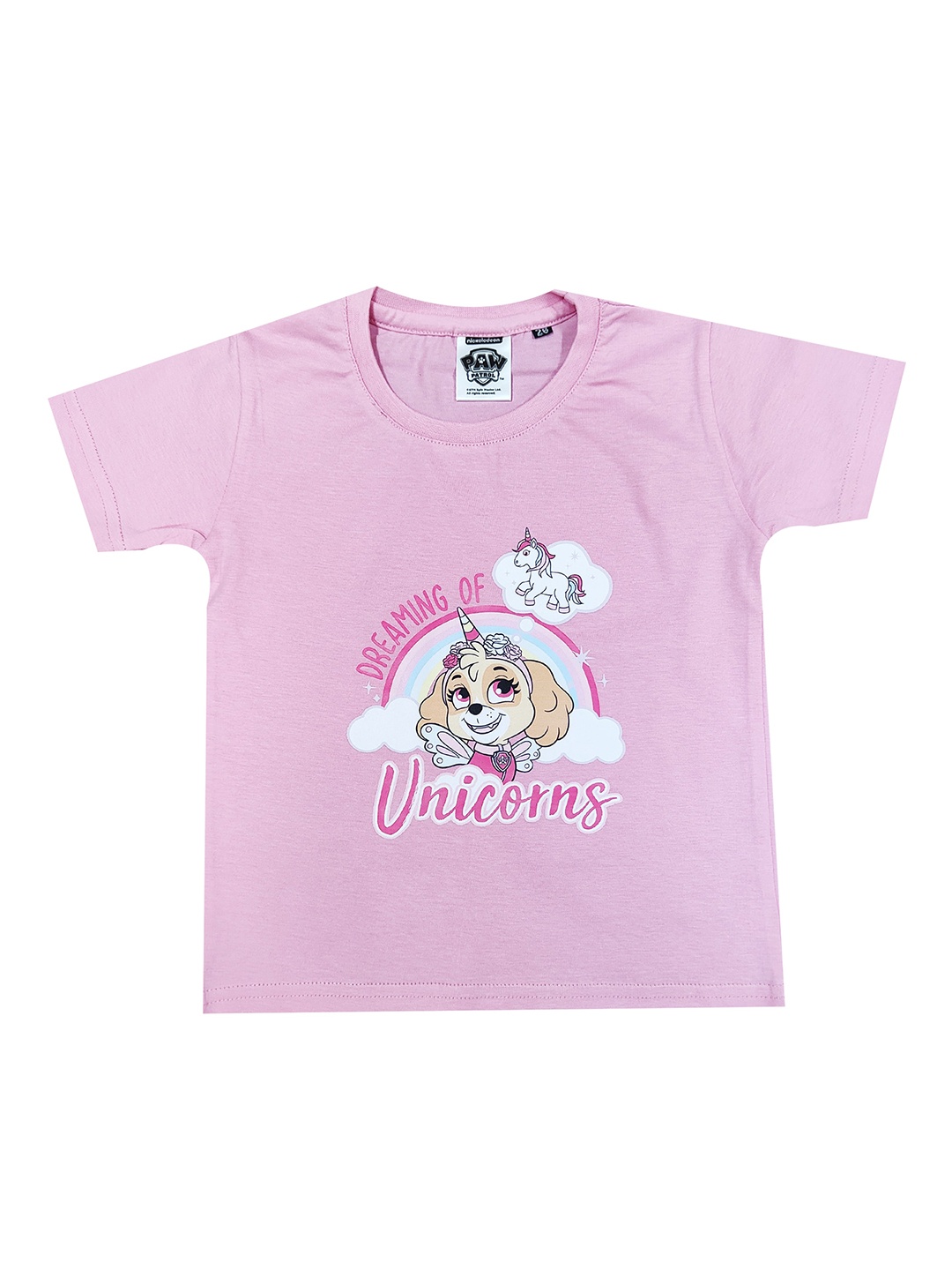 

shopbloom Kids Graphic Printed Cotton T-shirt, Pink