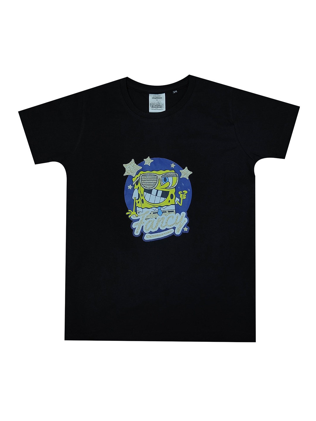 

shopbloom Kids Graphic Printed Cotton T-shirt, Black