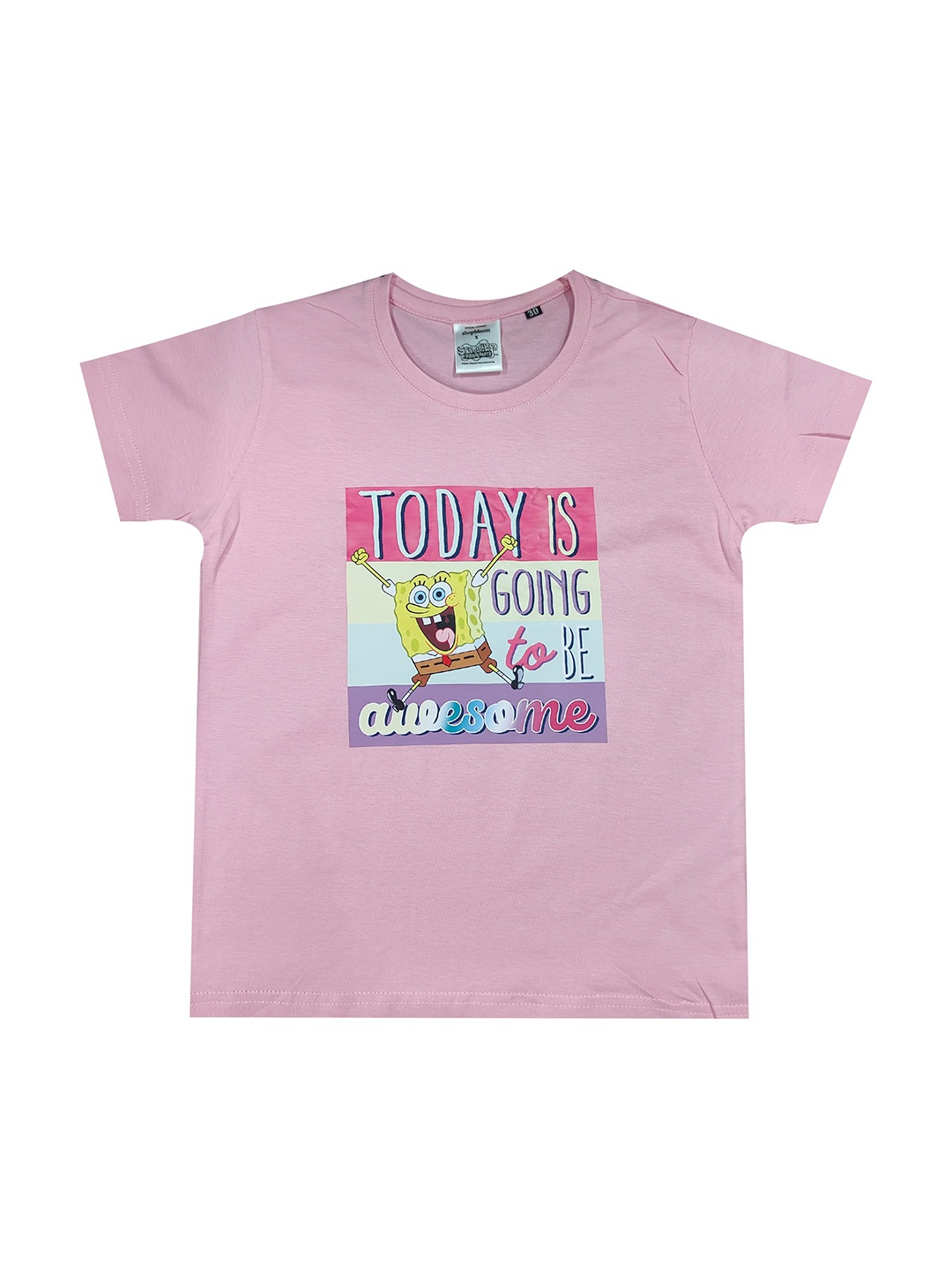 

shopbloom Kids Typography Printed Cotton T-shirt, Pink