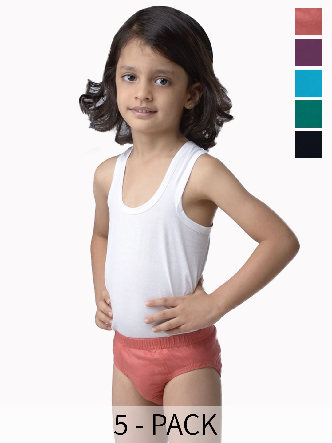 

BAESD Boys Pack Of 5 Anti Bacterial Pure Cotton Briefs LGENIUS-C1-5, Peach
