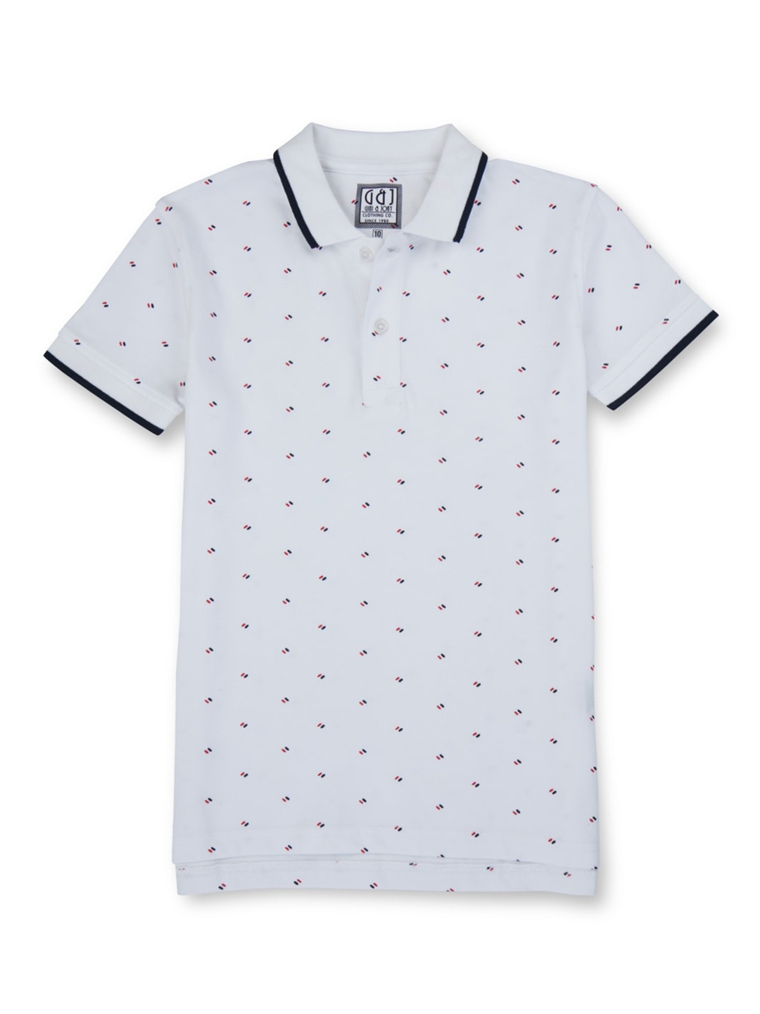 

Gini and Jony Boys Geometric Printed Short Sleeves Polo Collar T-shirt, White