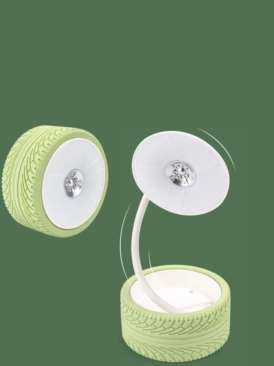 

NYRWANA Green & White Quirky Tyre Shaped Acrylic Table Lamp