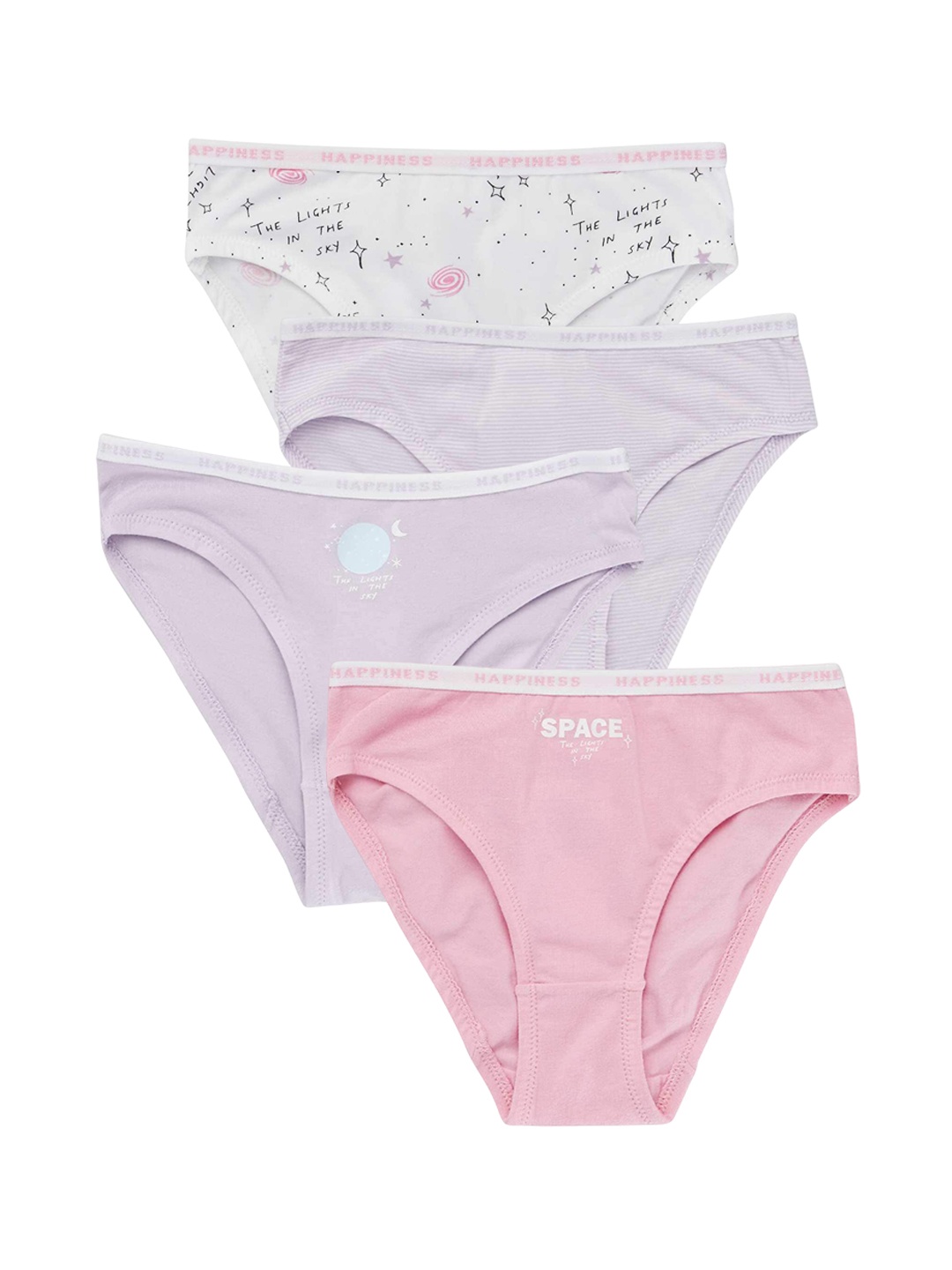 

KIABI Girls Pack of 4 Basic Briefs, Purple