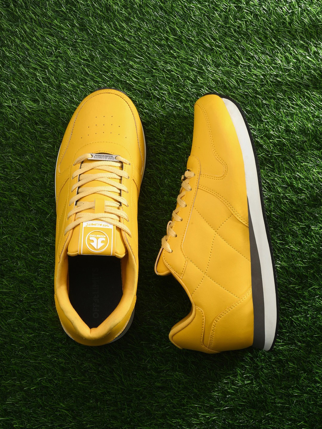 

OFF LIMITS Men Round Toe Lace-Up Sneakers, Yellow