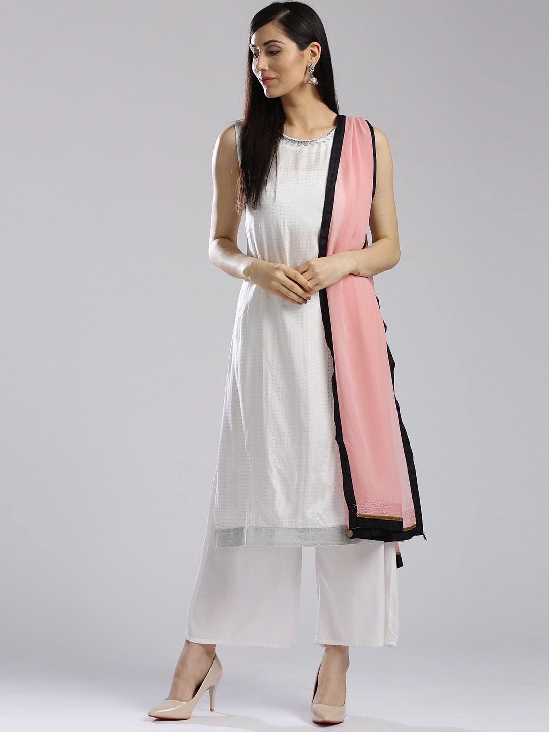 

WISHFUL by W Women Pink Dupatta with Sequinned Detail