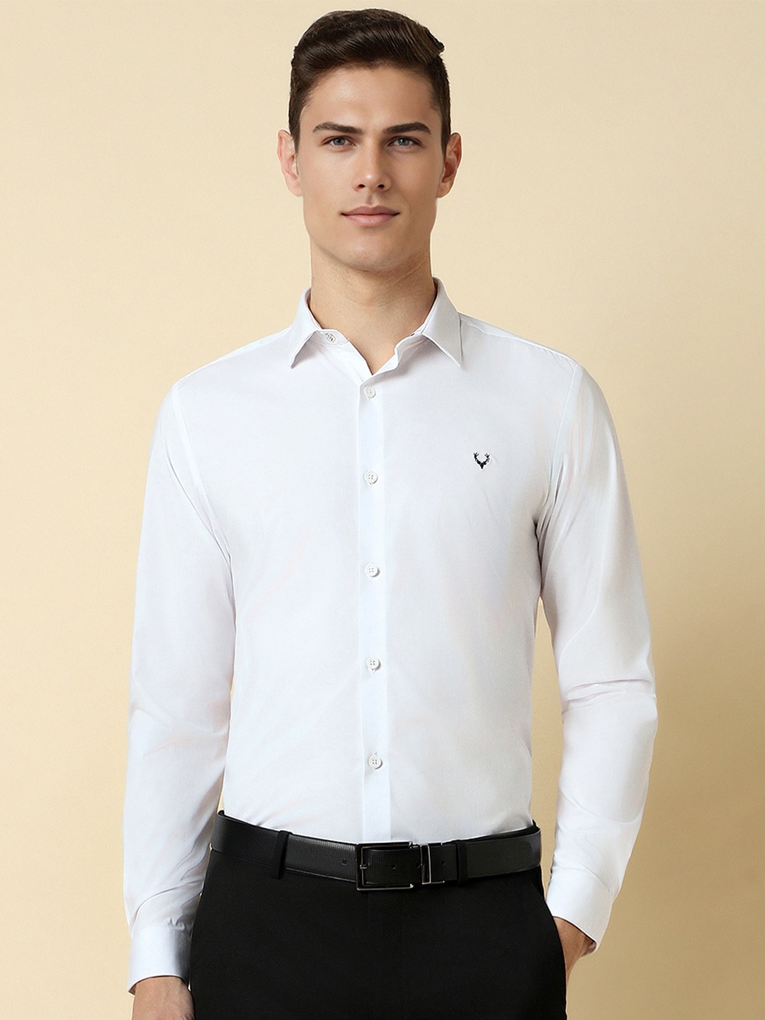 

Allen Solly Slim Fit spread collar Long Sleeves Cotton Formal Shirt, White