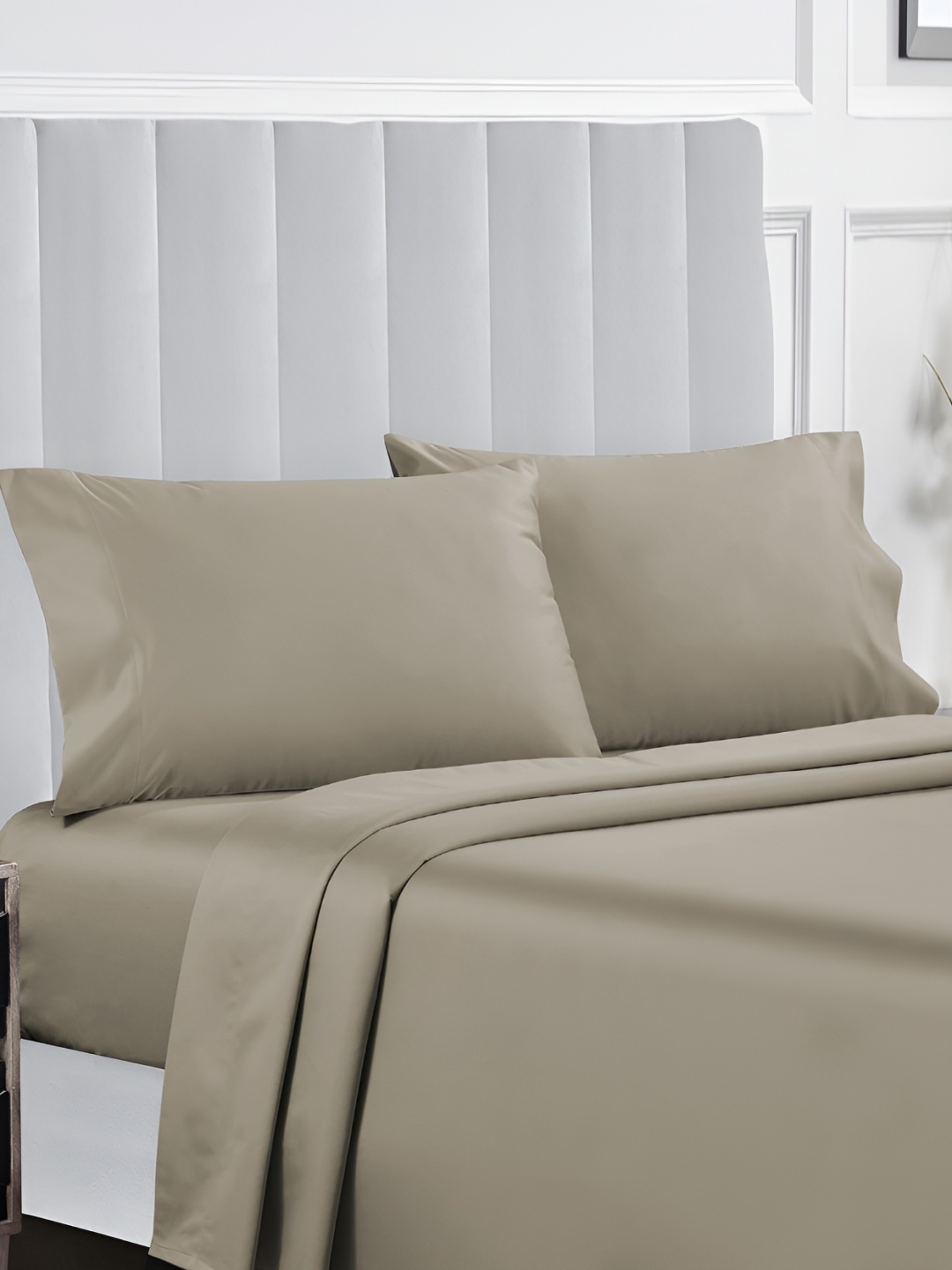 

Adbeni Taupe 400 TC Cotton Satin Queen Bedsheet With 2 Pillow Covers