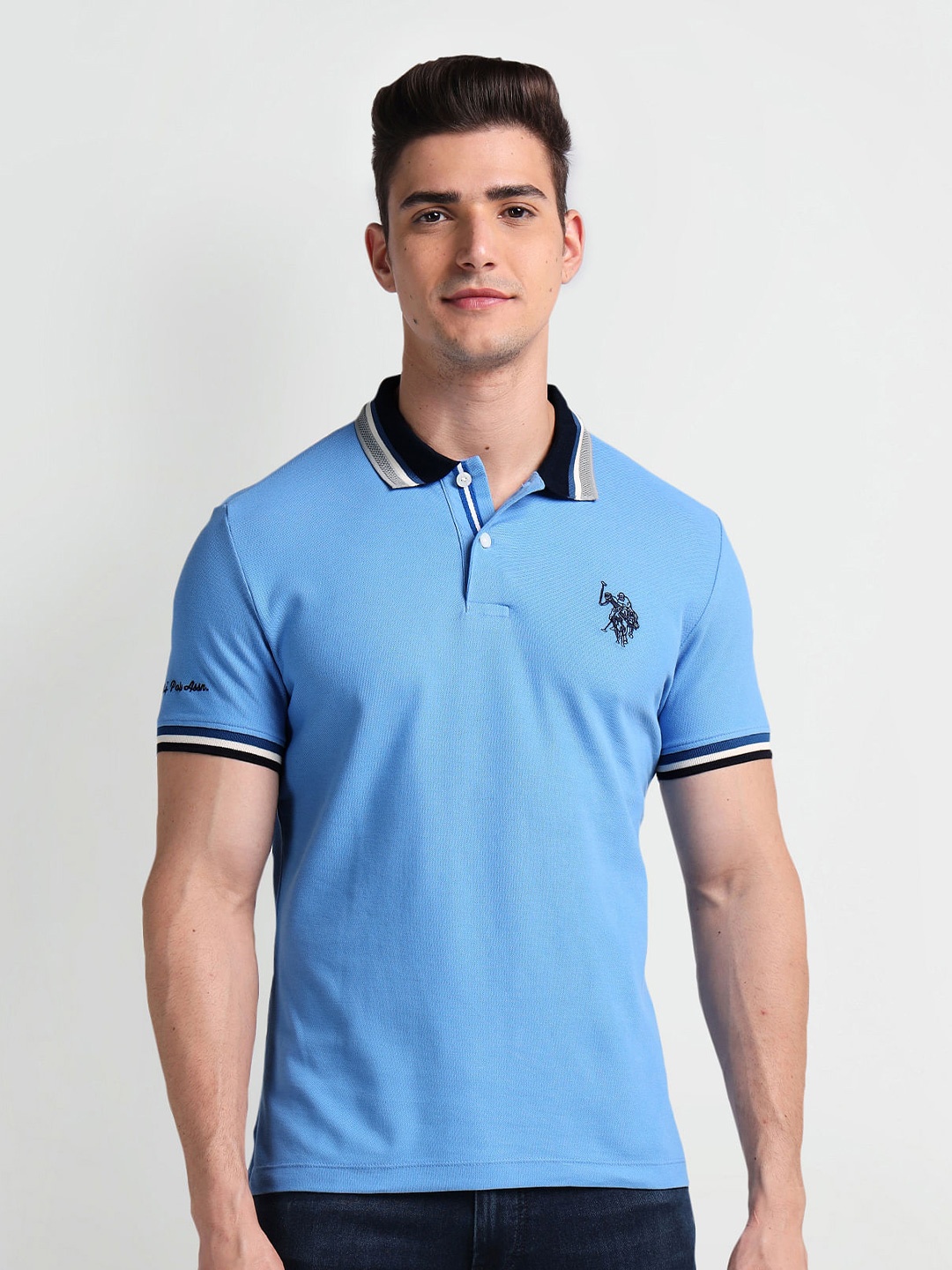 

U.S. Polo Assn. Denim Co. Polo Collar Cotton Slim Fit T-shirt, Blue