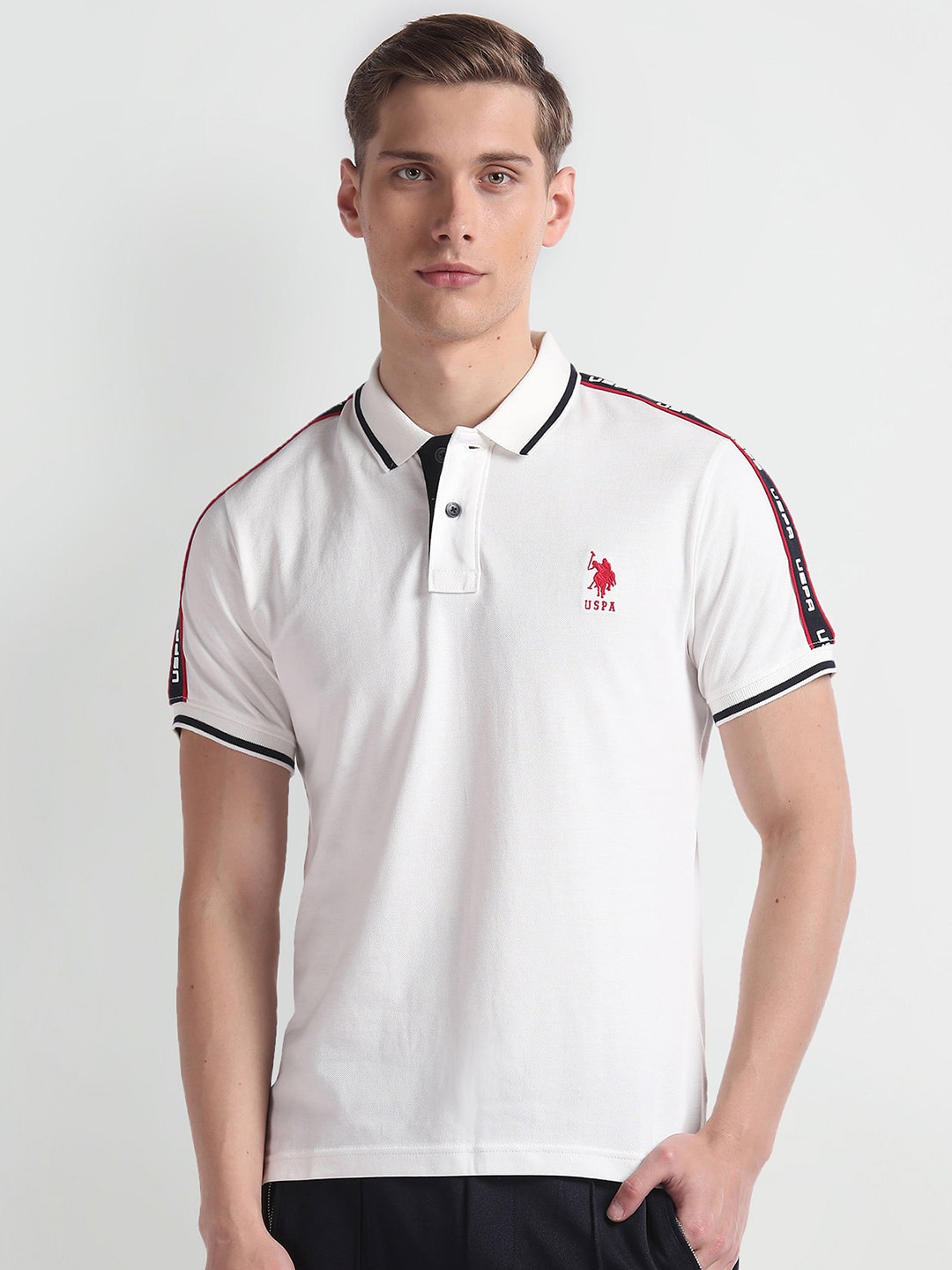 

U.S. Polo Assn. Denim Co. Polo Collar Cotton Slim Fit T-shirt, White