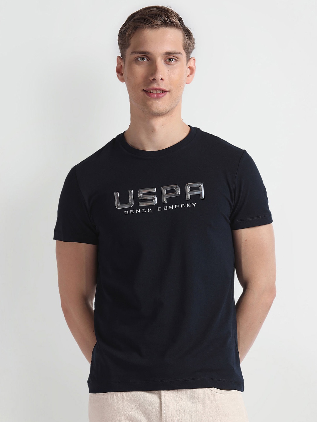 

U.S. Polo Assn. Denim Co. Printed Cotton Slim Fit T-shirt, Blue