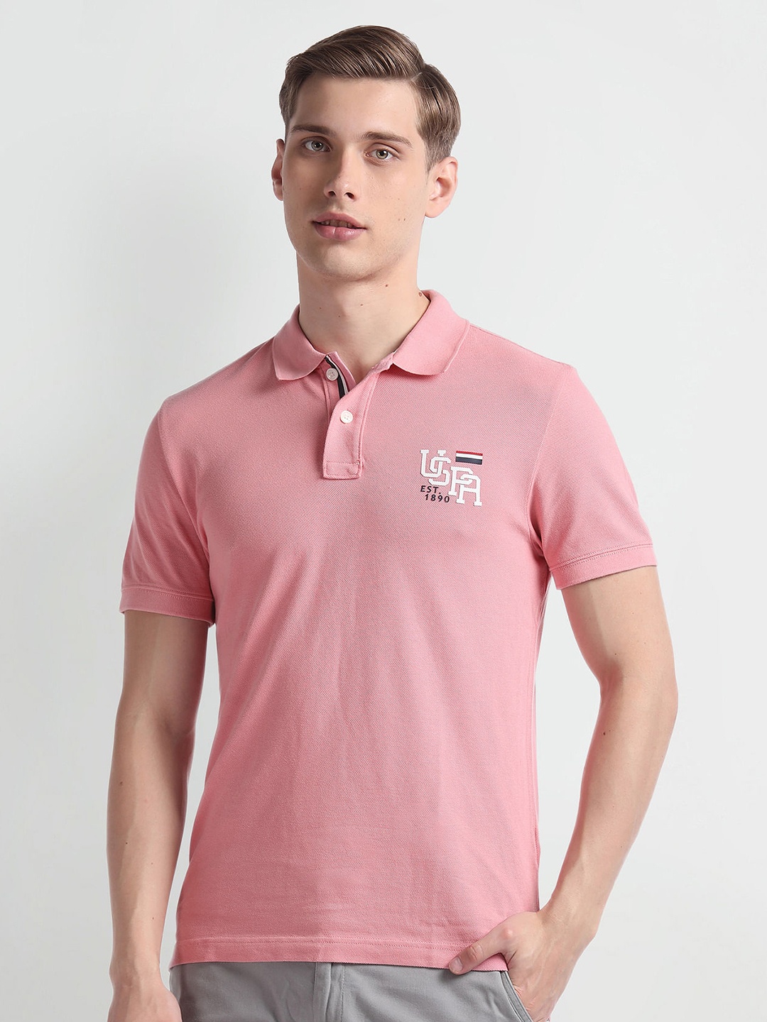 

U.S. Polo Assn. Denim Co. Polo Collar Slim Fit T-shirt, Pink