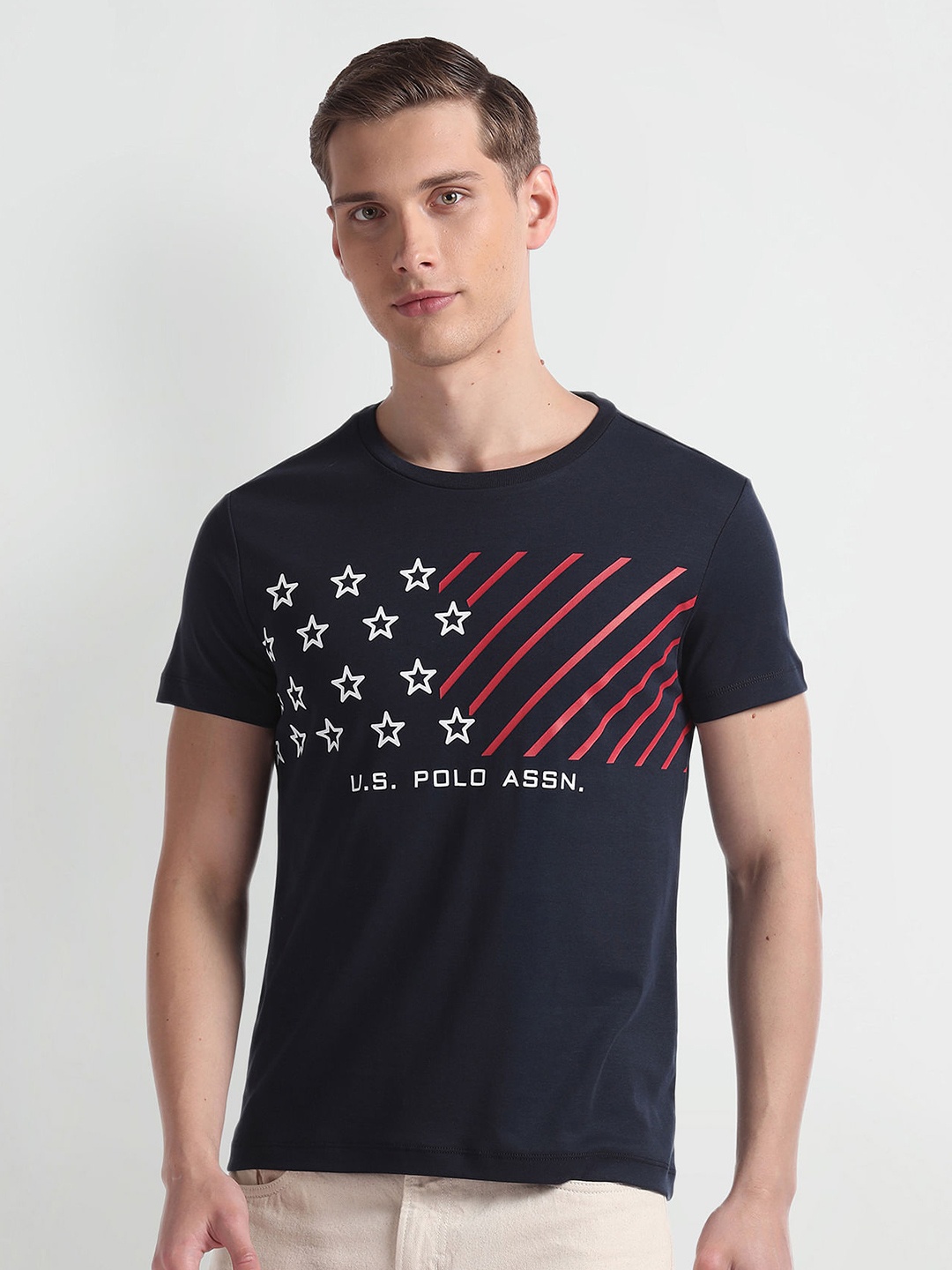 

U.S. Polo Assn. Denim Co. Printed Cotton Slim Fit T-shirt, Blue