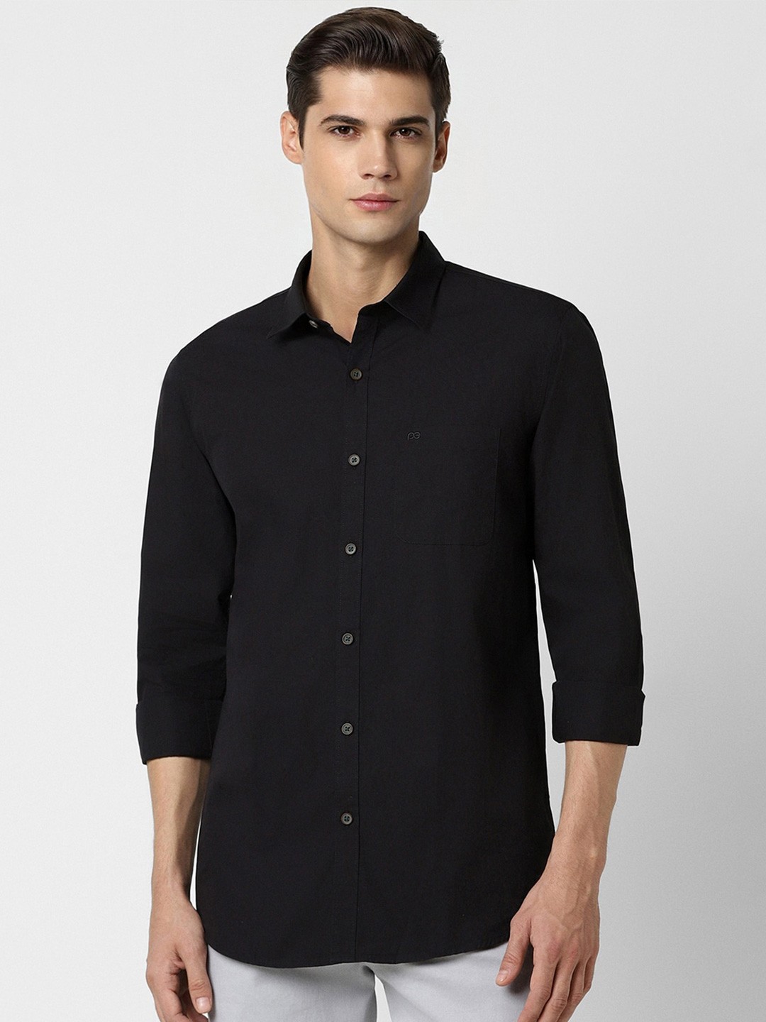 

Peter England Casuals Slim Fit Cotton Casual Shirt, Black