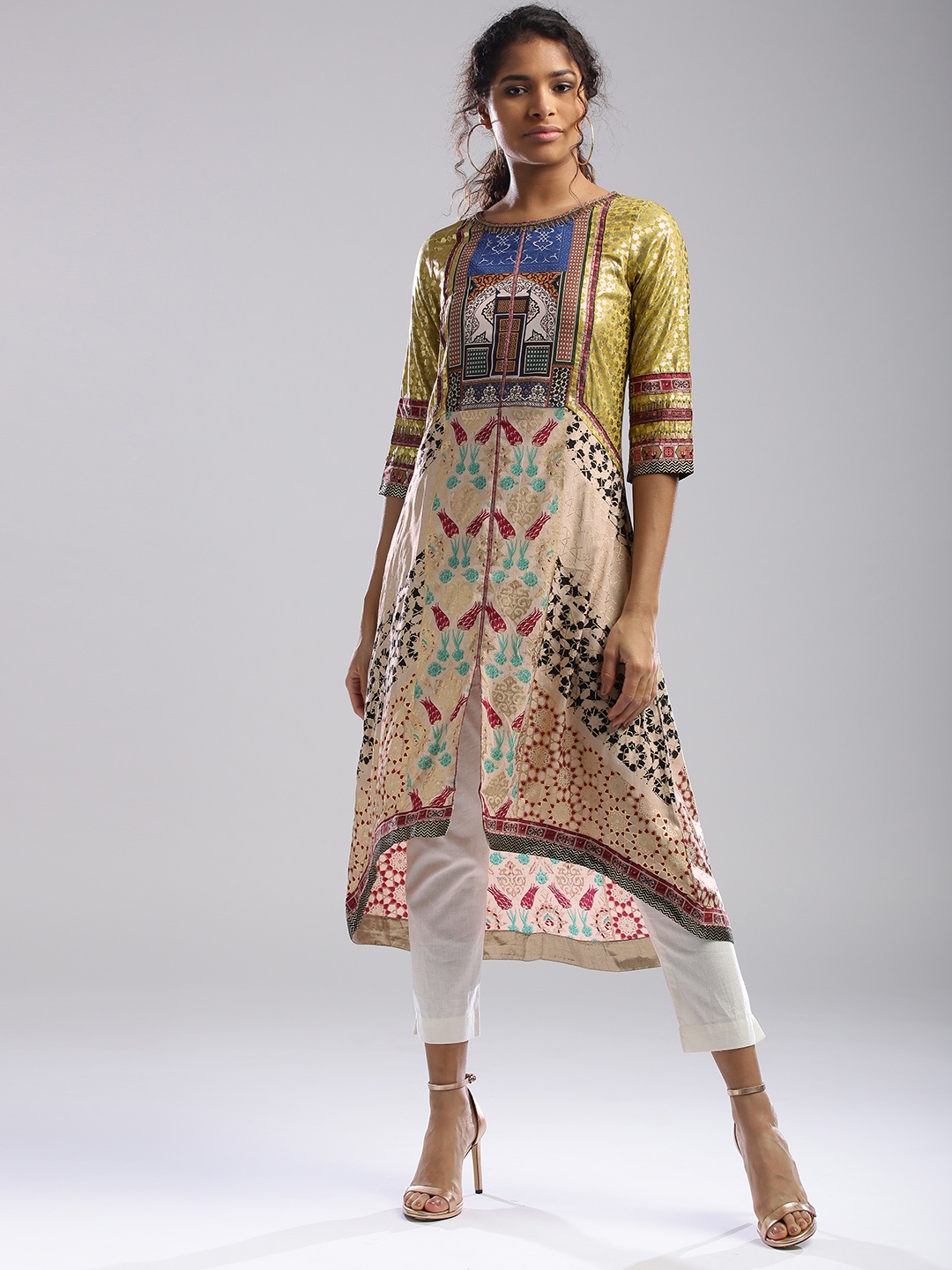 

WISHFUL by W Women Multicoloured Printed A-Line Kurta, Multi