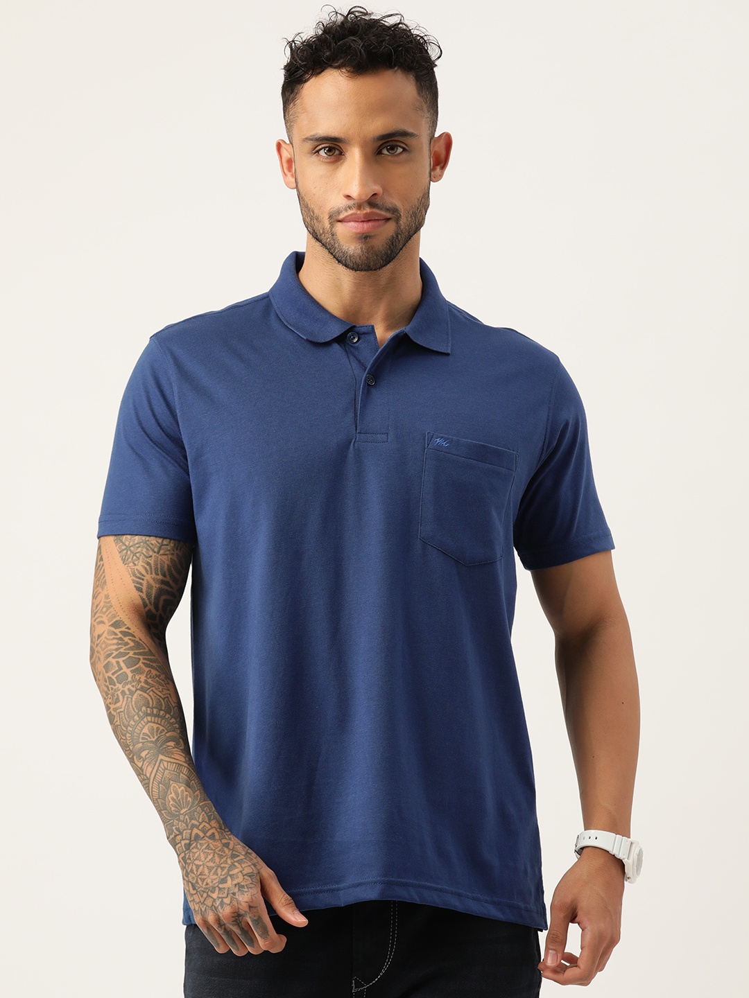 

Monte Carlo Men Polo Collar T-shirt, Navy blue