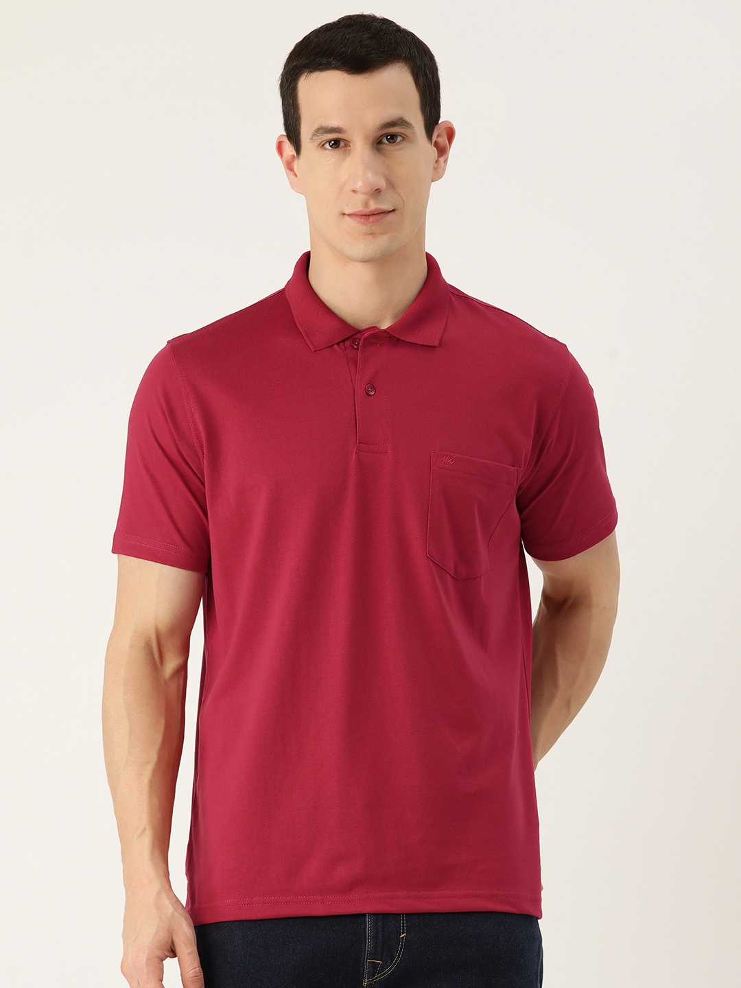 

Monte Carlo Polo Collar Chest Pockets Detailed T-shirt, Red