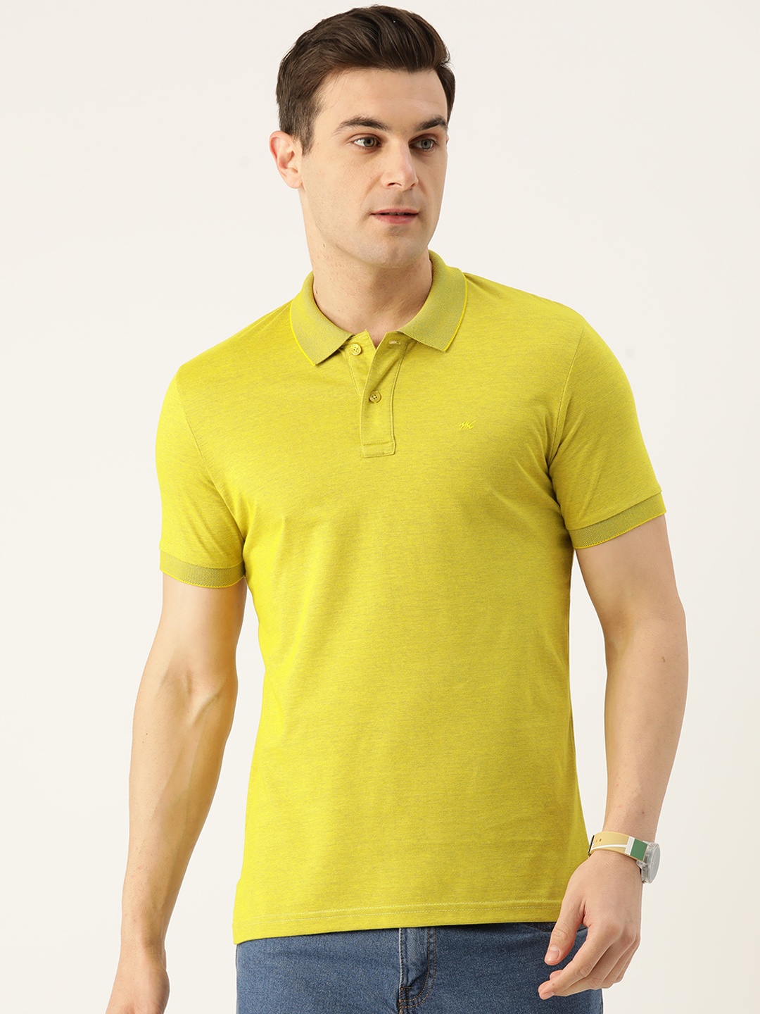 

Monte Carlo Men Polo Collar T-shirt, Lime green