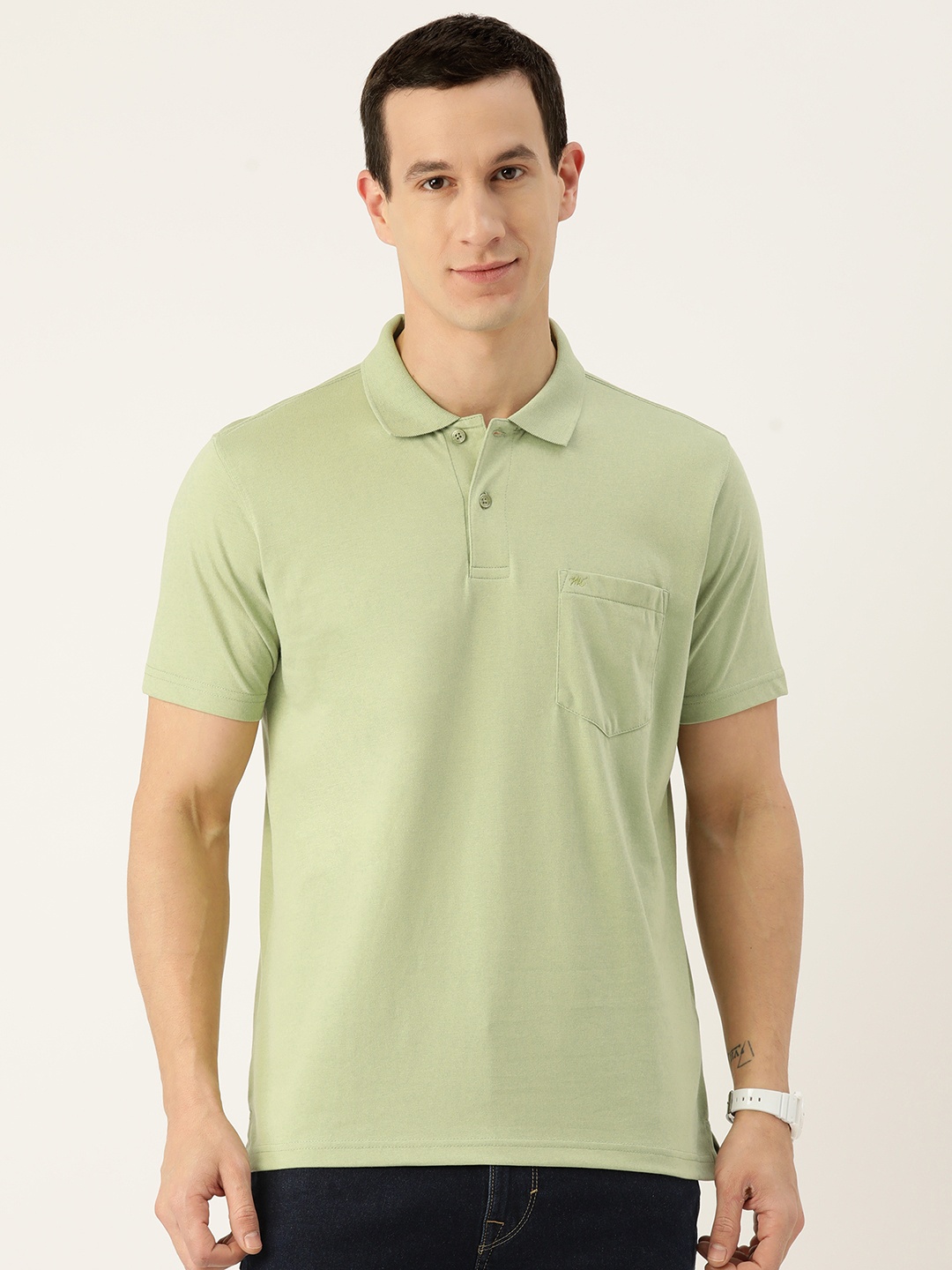 

Monte Carlo Men Polo Collar T-shirt, Green