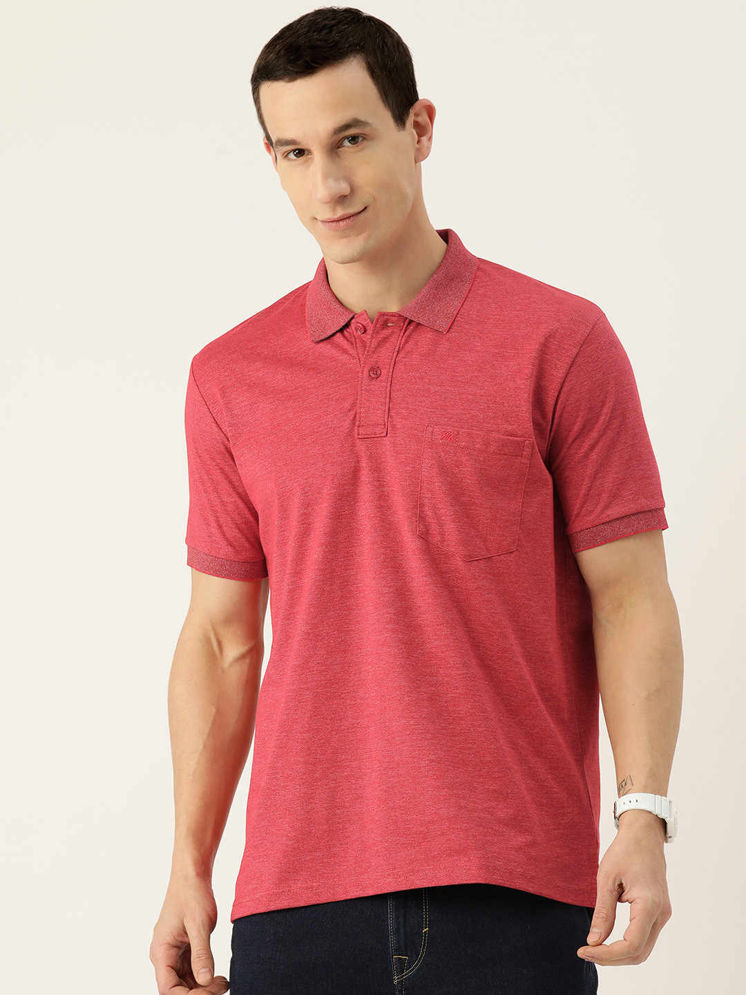 

Monte Carlo Men Polo Collar T-shirt, Red