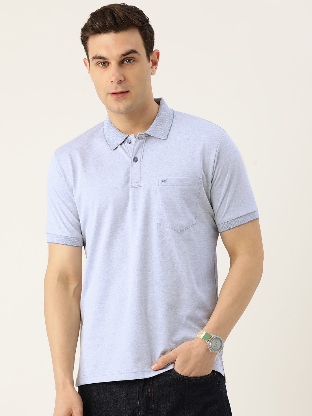 

Monte Carlo Men Polo Collar T-shirt, Blue