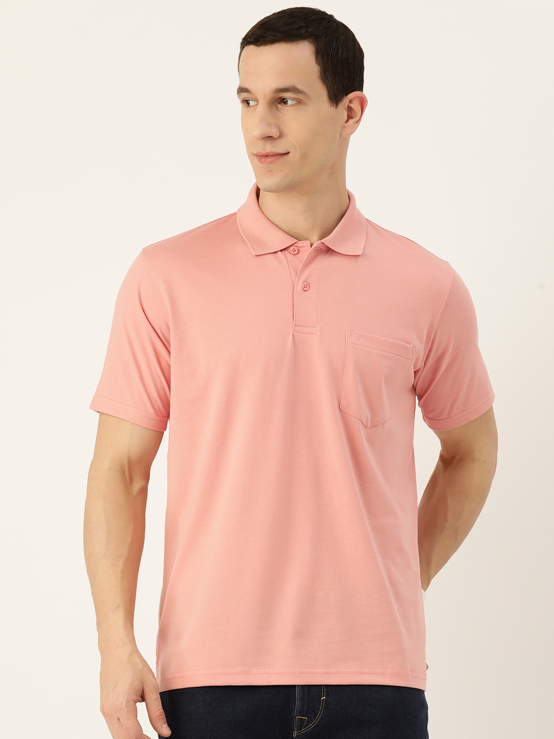 

Monte Carlo Polo Collar Chest Pockets Detailed T-shirt, Pink