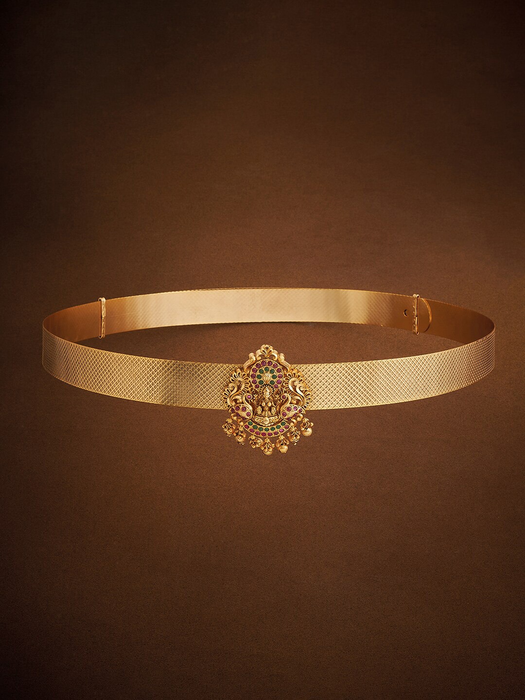 

Kushal's Fashion Jewellery Gold Plated Stone Studded Kamarband, Red
