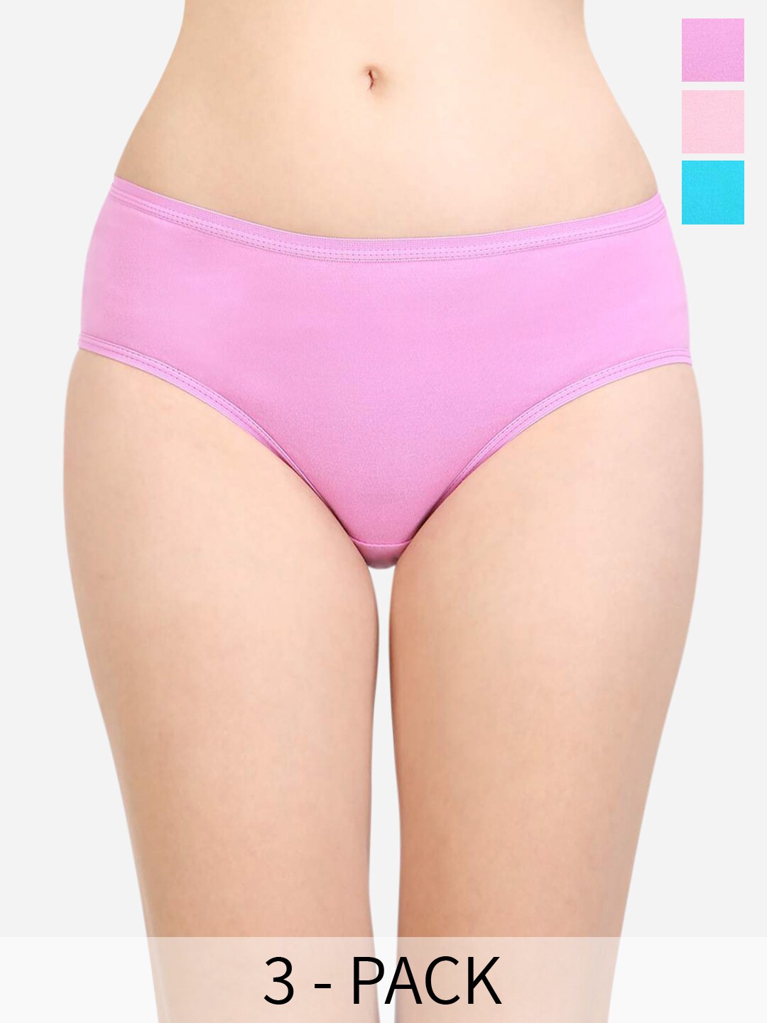 

Bodycare Pack Of 3 Assorted Cotton Hipster Briefs