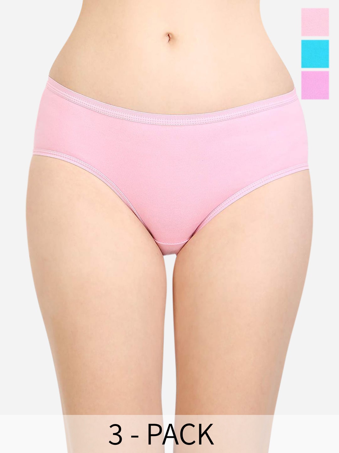 

Bodycare Pack Of 3 Assorted Cotton Hipster Briefs
