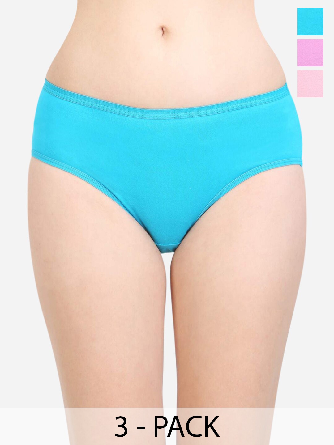 

Bodycare Pack Of 3 Assorted Cotton Hipster Briefs