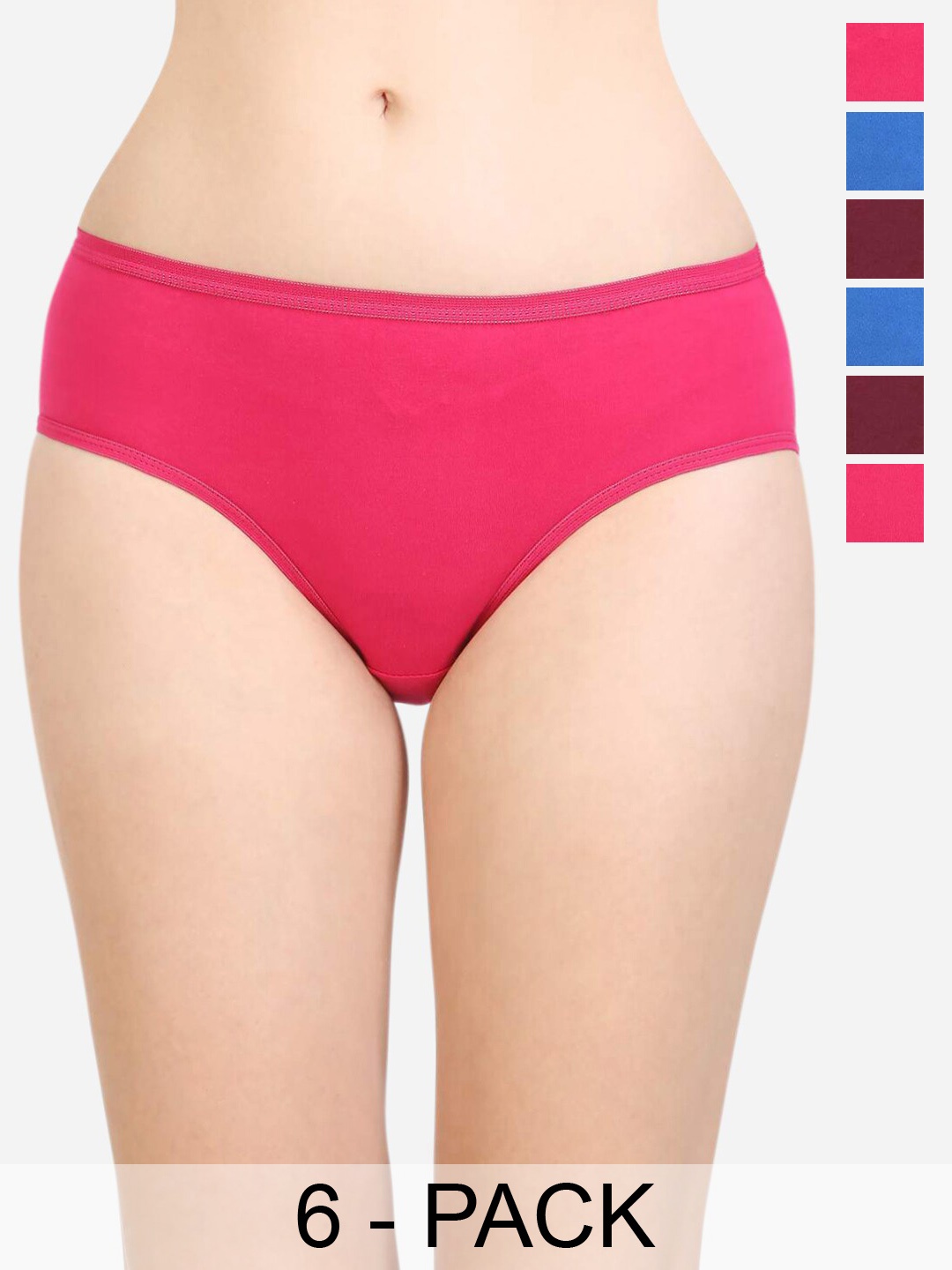 

Bodycare Pack Of 6 Assorted Pure Cotton Hipster Briefs