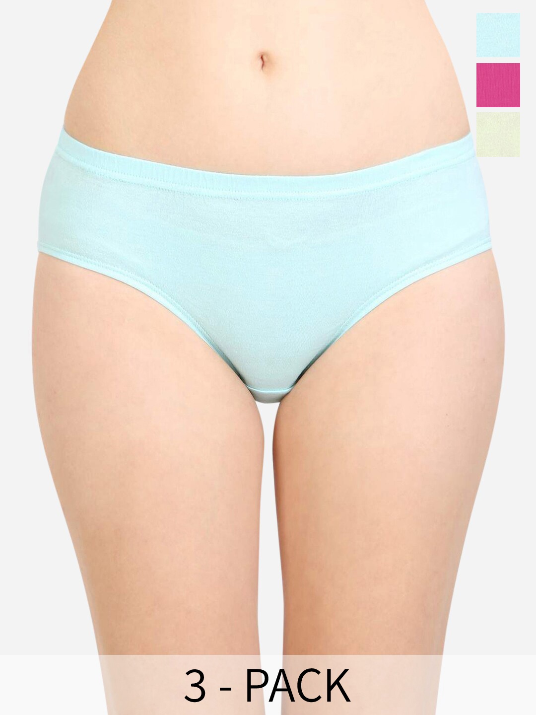 

Bodycare Pack Of 3 Assorted Cotton Hipster Briefs