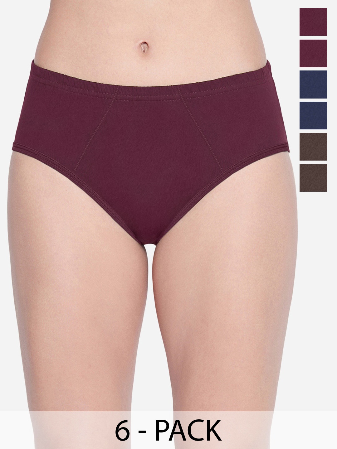 

Bodycare Pack Of 6 Assorted Seamless Hipster Briefs