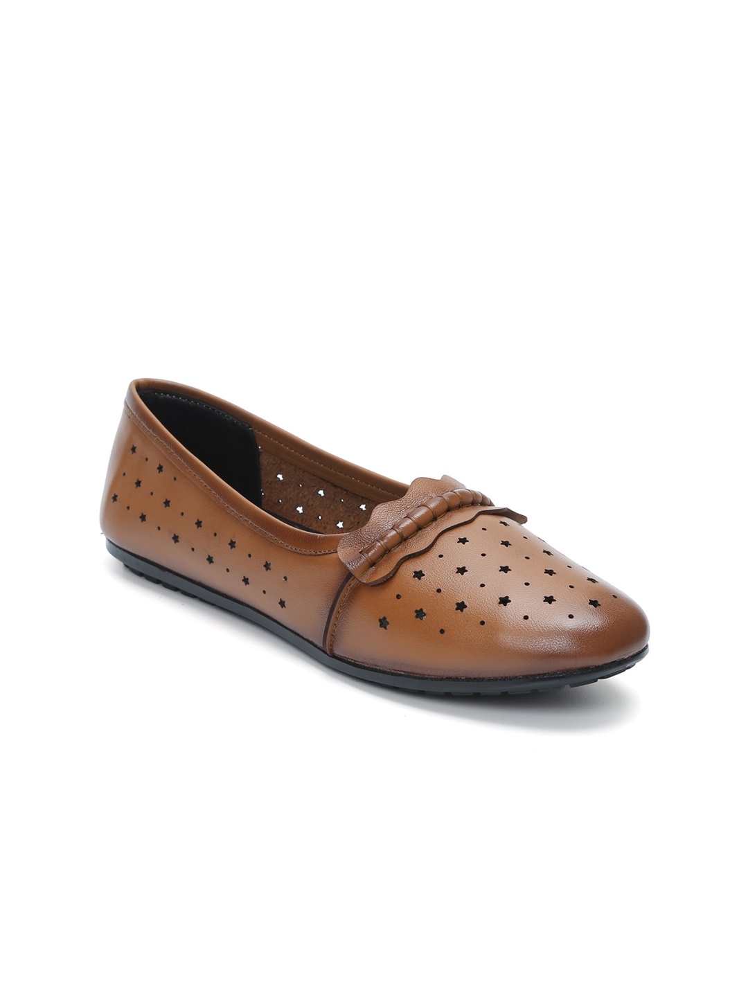 

Zoom Shoes Women Lightweight Laser Cuts Comfort Insole Leather Loafers, Tan