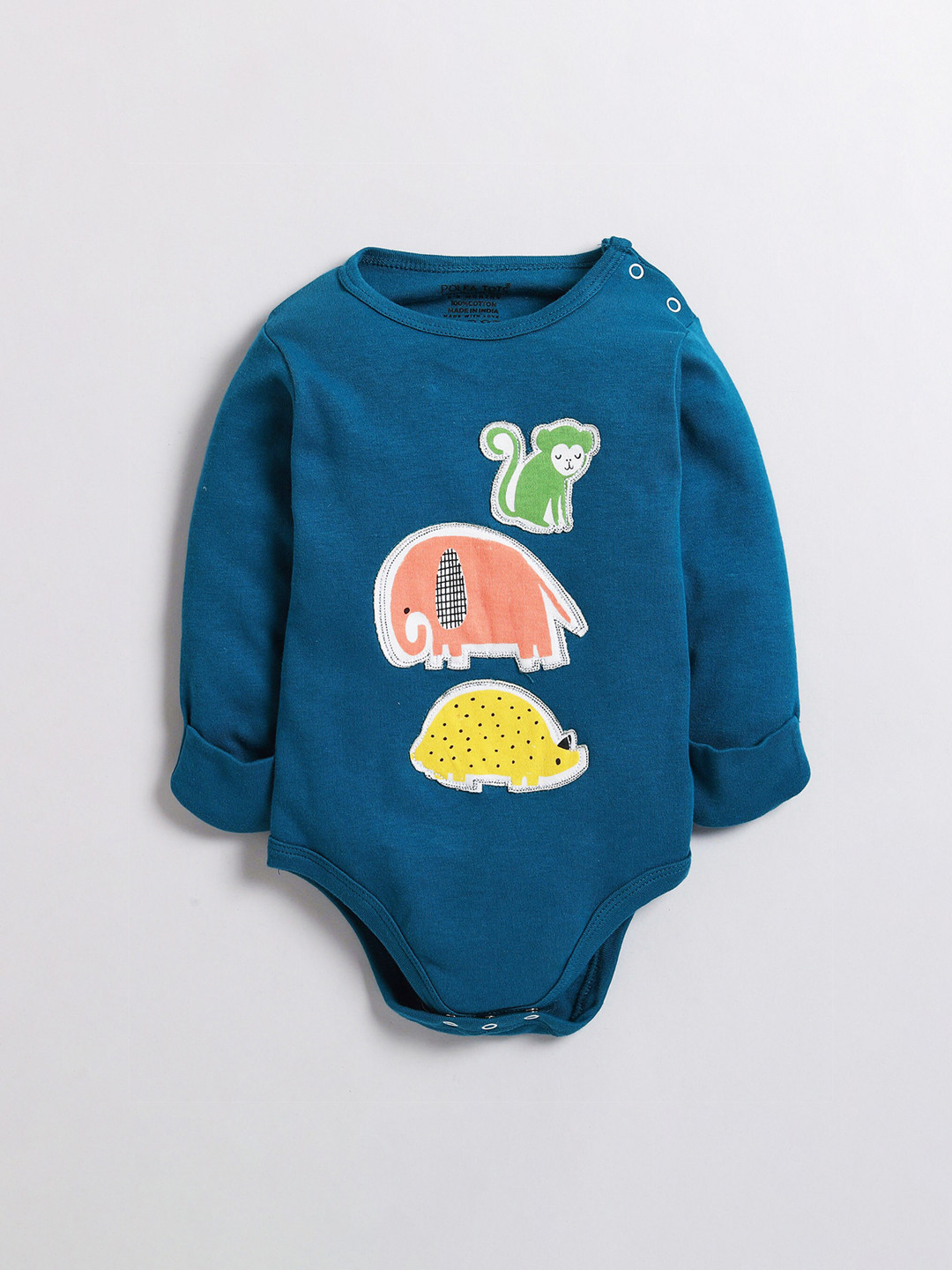 

Polka Tots Infants Graphic Printed Cotton Bodysuit, Blue
