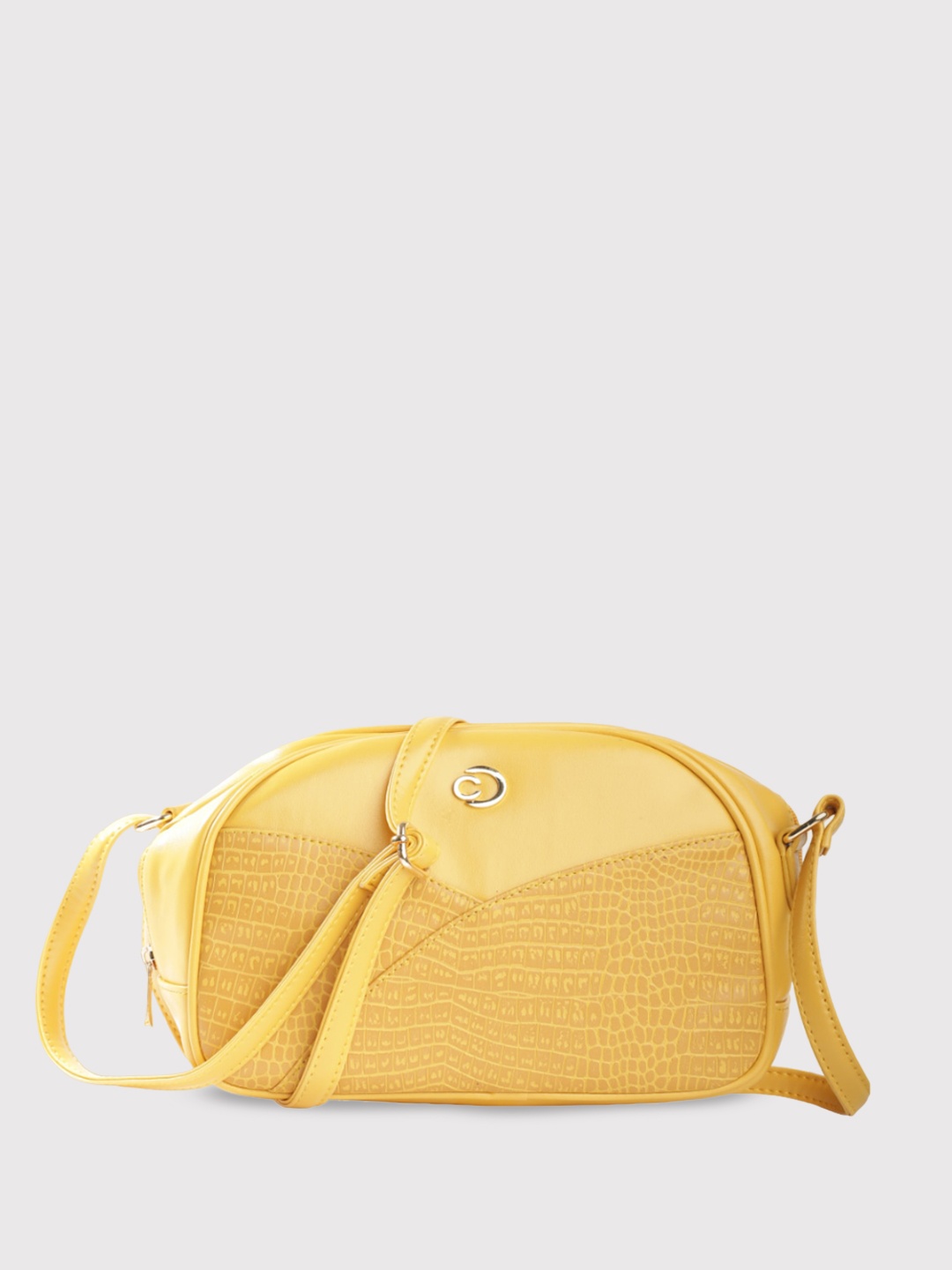 

Caprese Textured Structured Sling Bag, Yellow