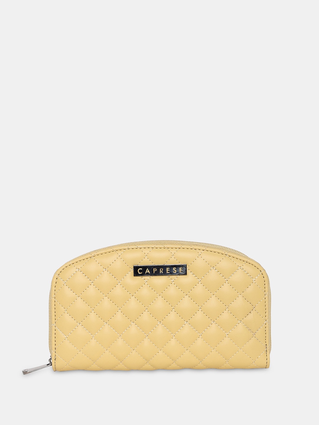 Caprese Quilted Travel Pouch, Yellow