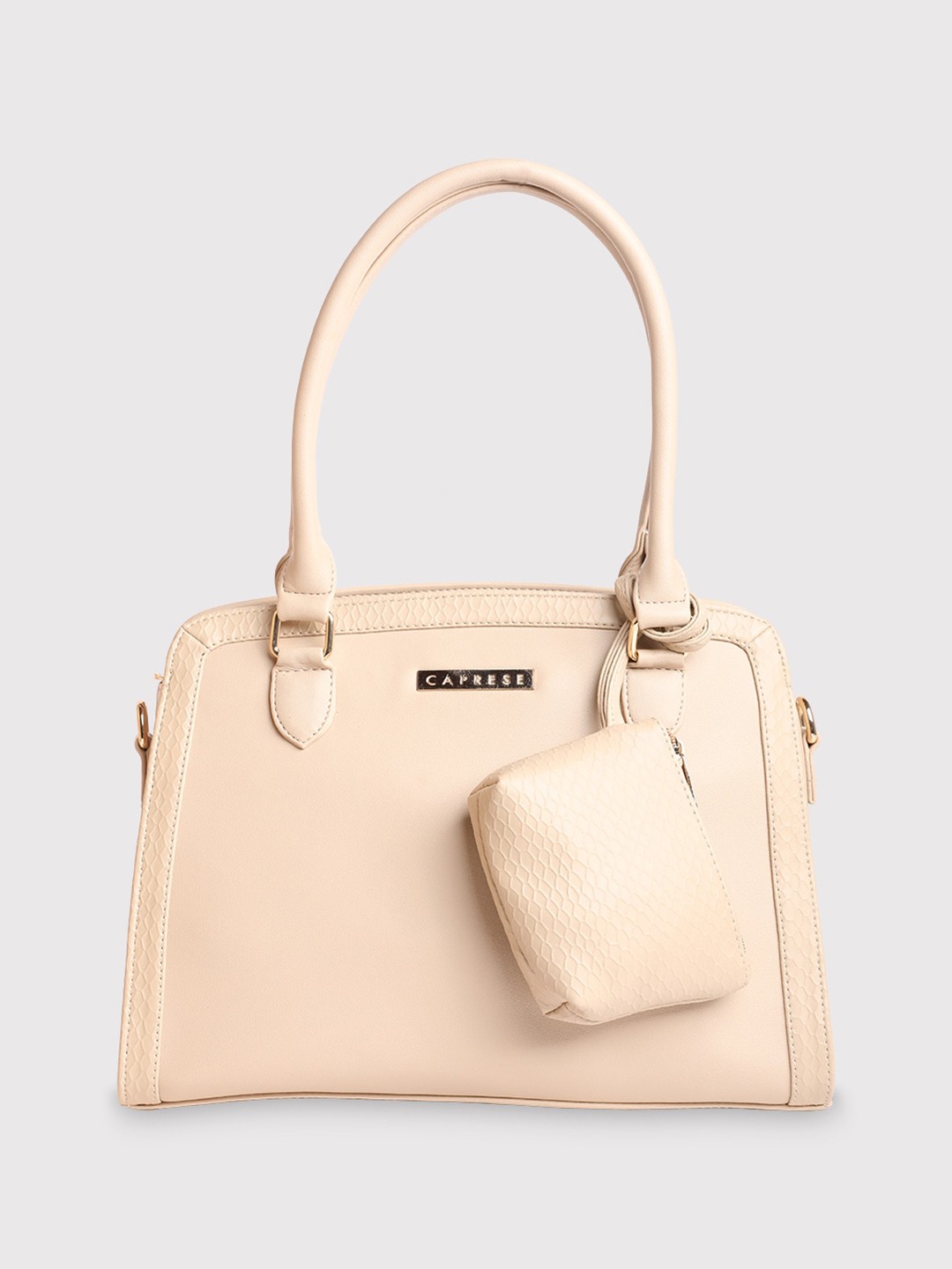 

Caprese Structured Handheld Bag, Beige