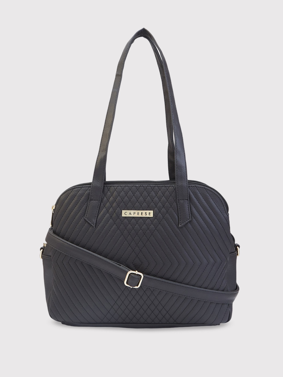 

Caprese Textured Structured Shoulder Bag, Black