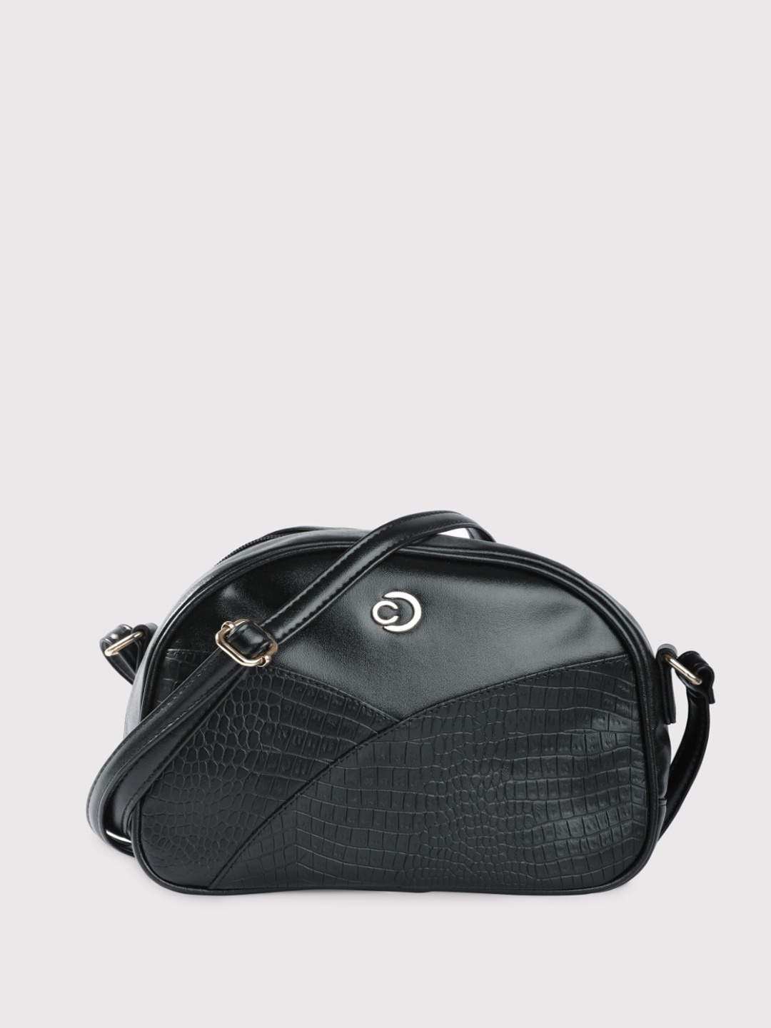 

Caprese Textured Structured Sling Bag, Black