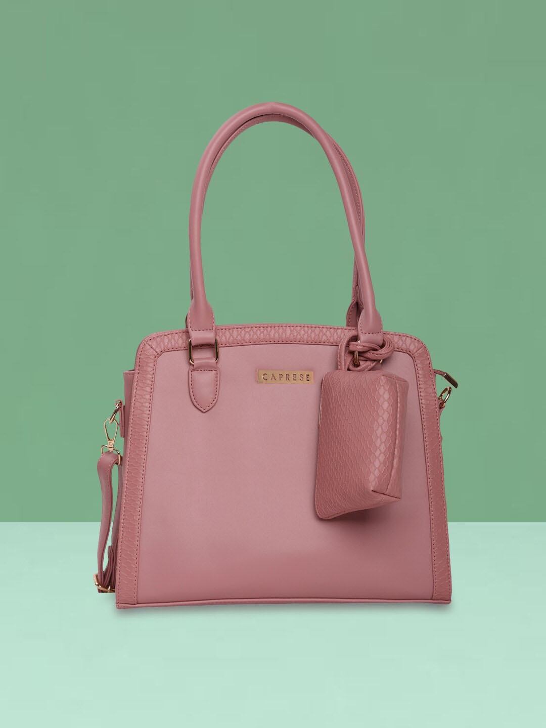 

Caprese Structured Handheld Bag, Pink