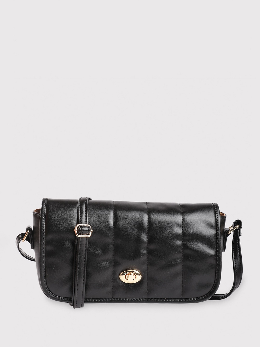 

Caprese Structured Sling Bag with Quilted Details, Black