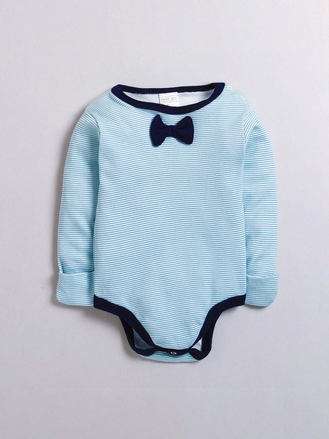 

Polka Tots Infants Striped Cotton Bodysuit, Blue