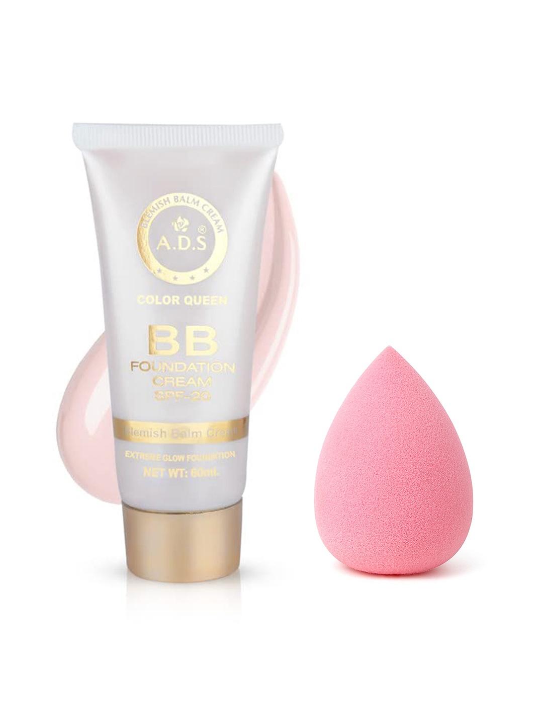 

Adbeni Color Queen BB Foundation Cream 60ml & Makeup Sponge Combo - Beige 01