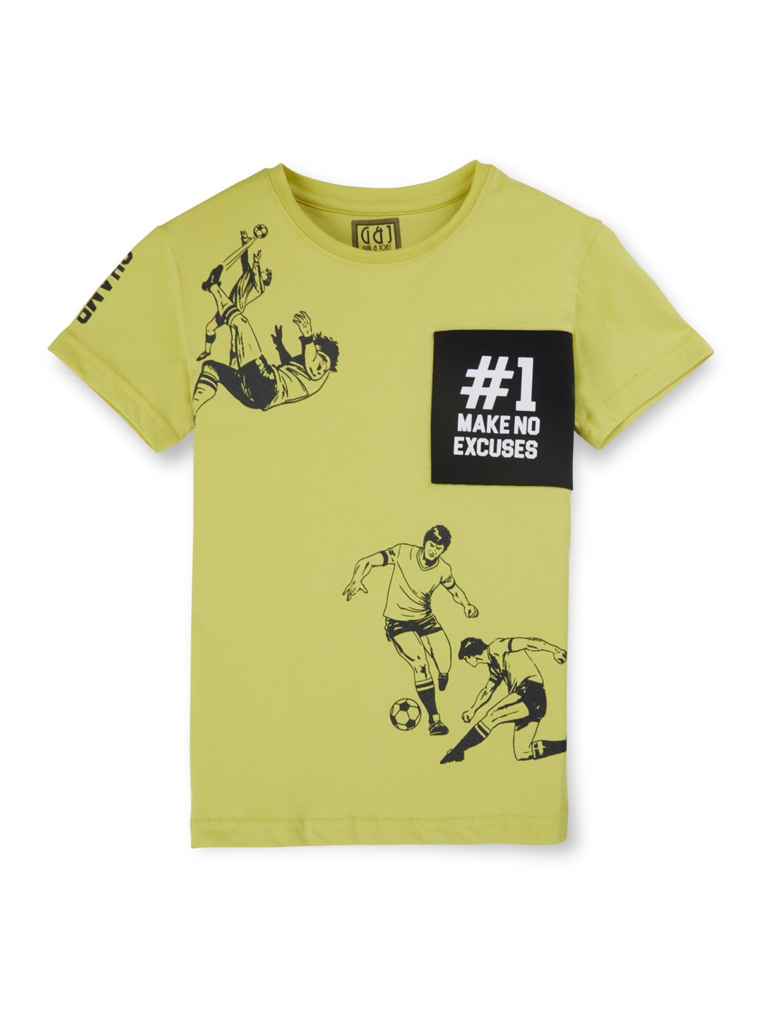 

Gini and Jony Boys Printed Round Neck Cotton T-shirt, Green