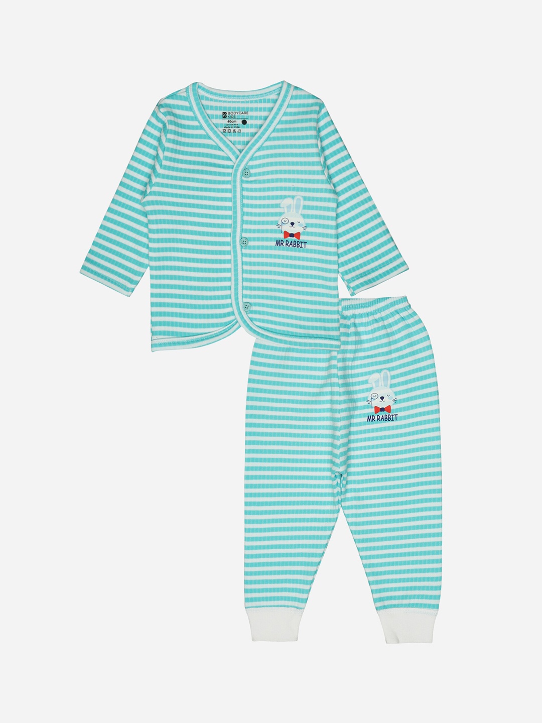 

BODYCARE INSIDER Kids Striped Cotton Thermal Set, Blue