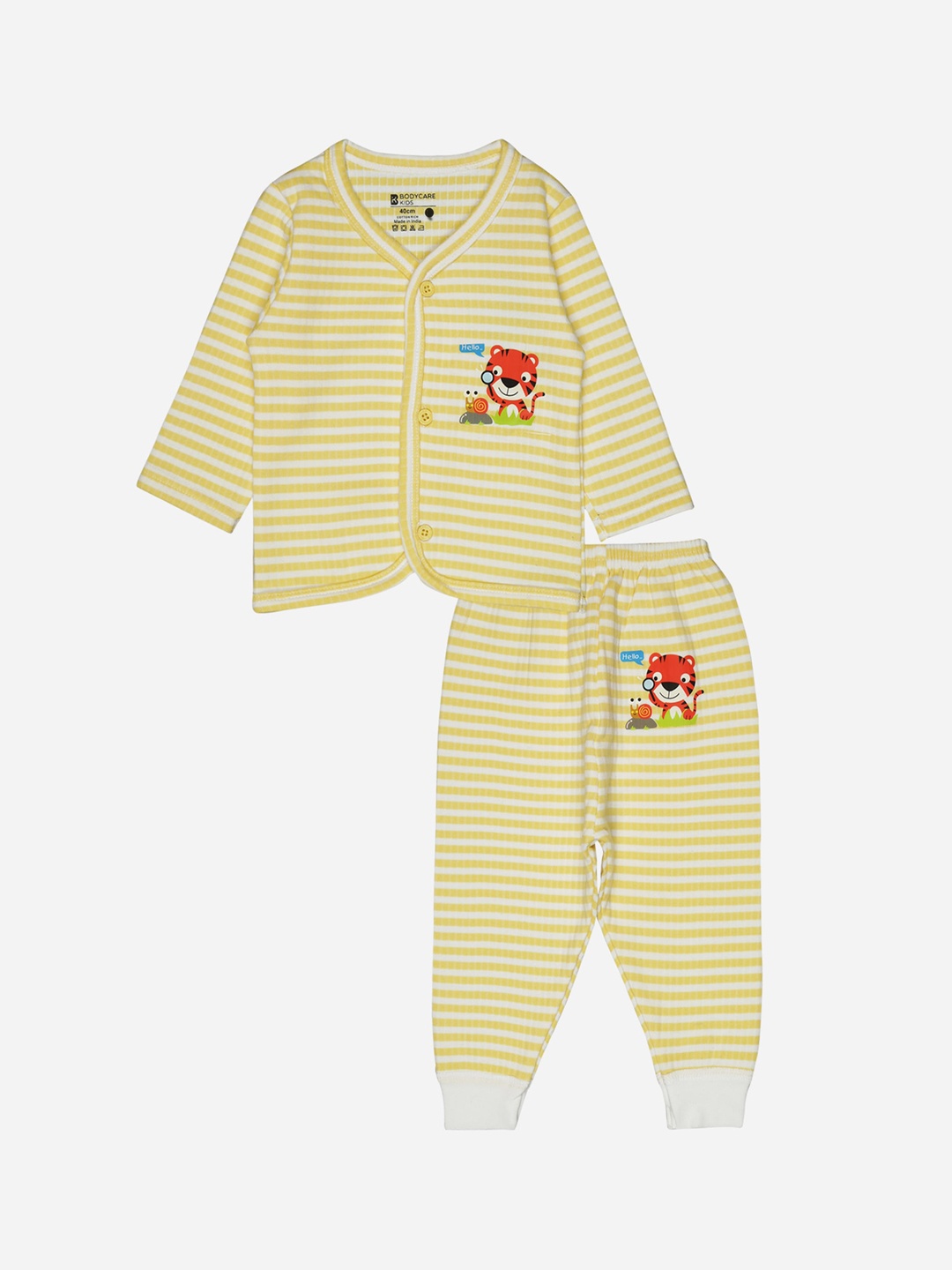 

BODYCARE INSIDER Infants Striped Cotton Thermal Set, Yellow