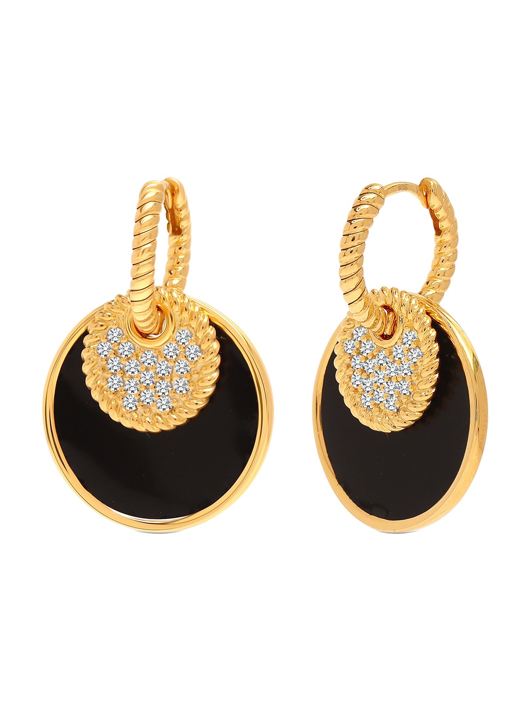 

LeCalla Gold-Plated 925 Sterling Silver Contemporary Hoop Earrings