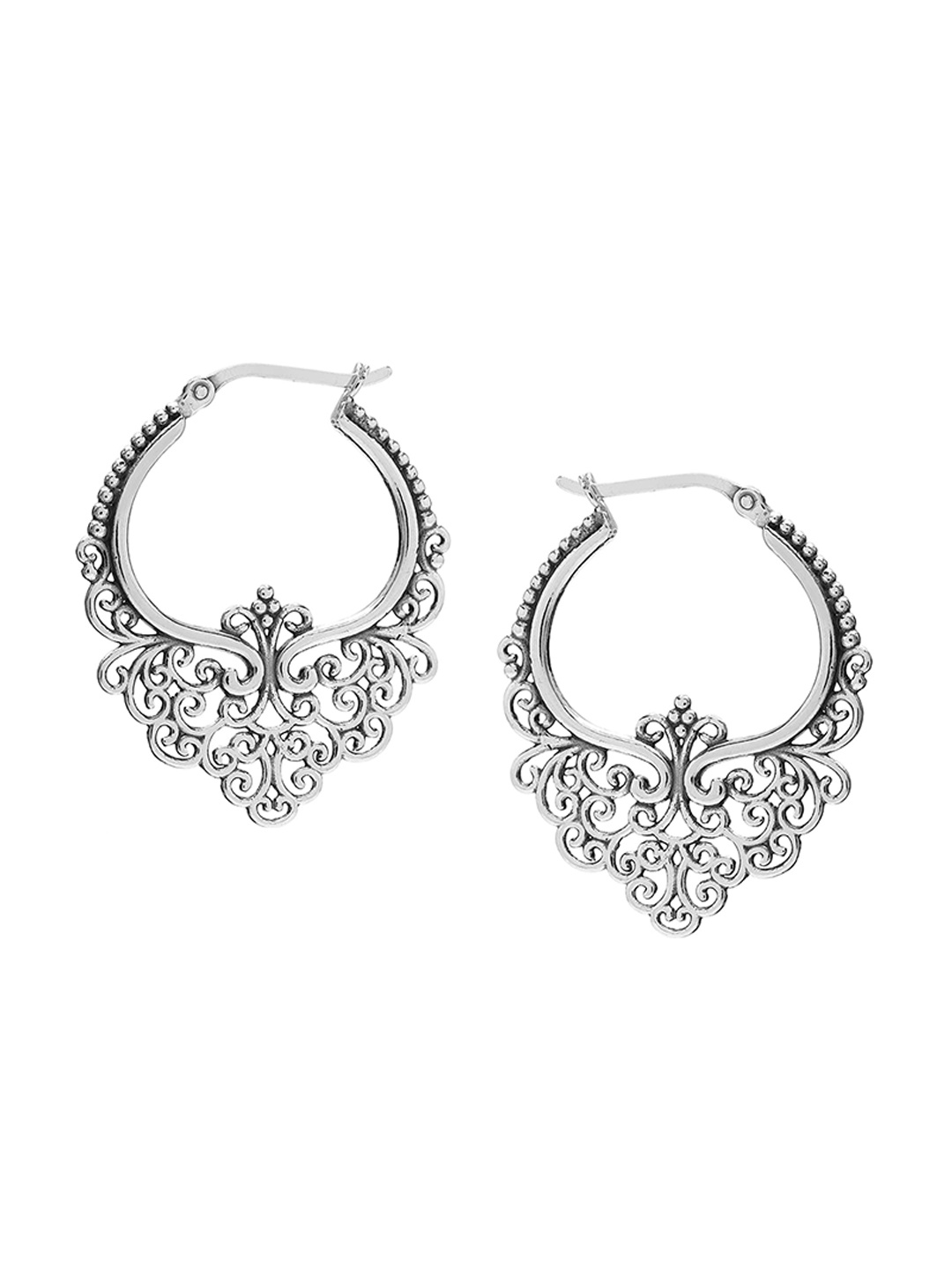 

LeCalla 925 Sterling Silver Plated Contemporary Hoops