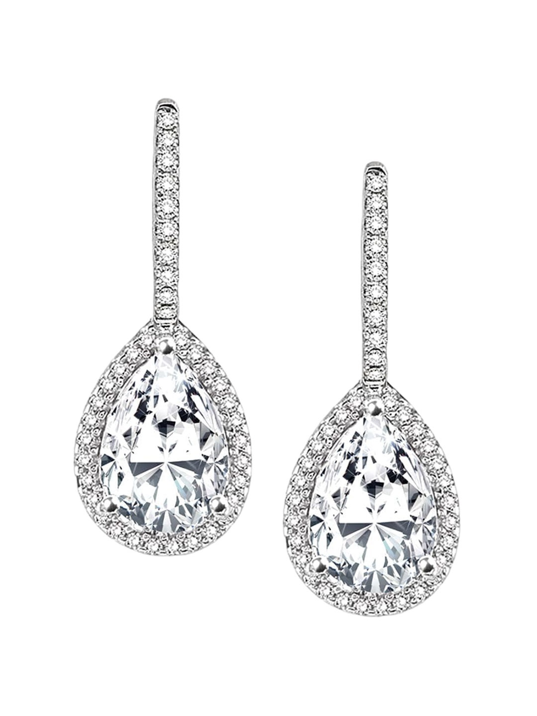 

LeCalla 92.5 Sterling Silver Plated Cubic Zirconia Contemporary Drop Earrings