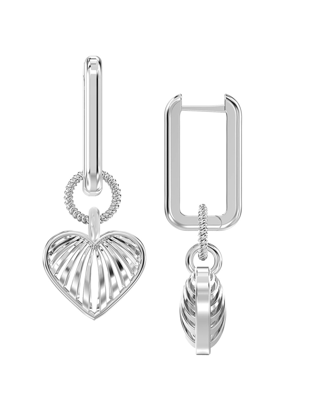 

LeCalla 925 Sterling Silver Plated Heart Shaped Drop Earrings